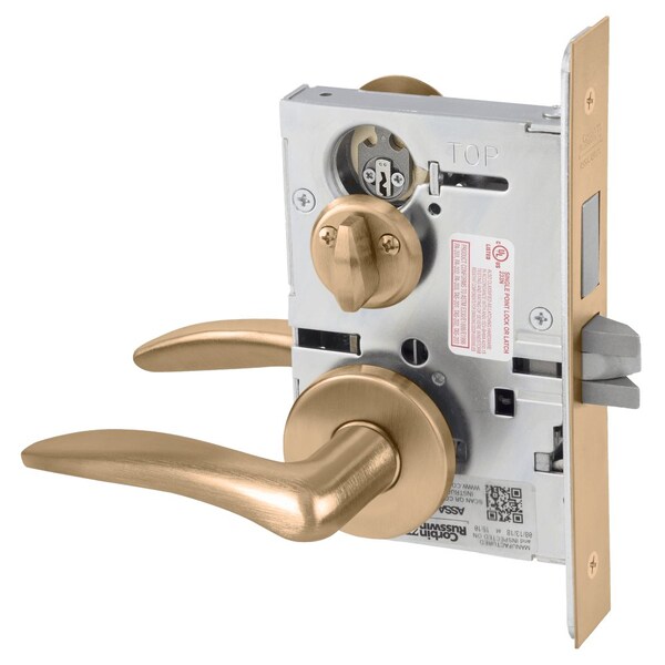 Privacy, Bedroom or Bathroom Mortise Lock, DS Lever, A Rose, Satin Bronze